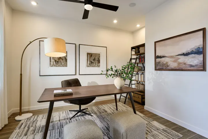 Stock photos represent builder's floorplan