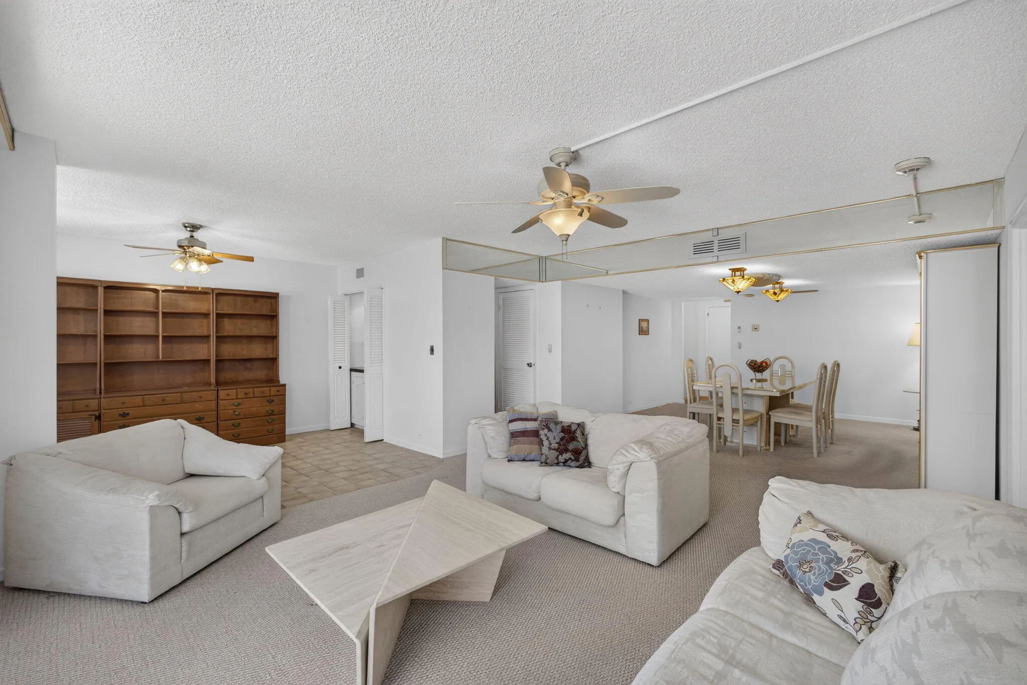 The library and extra half bath make this one of the largest units available