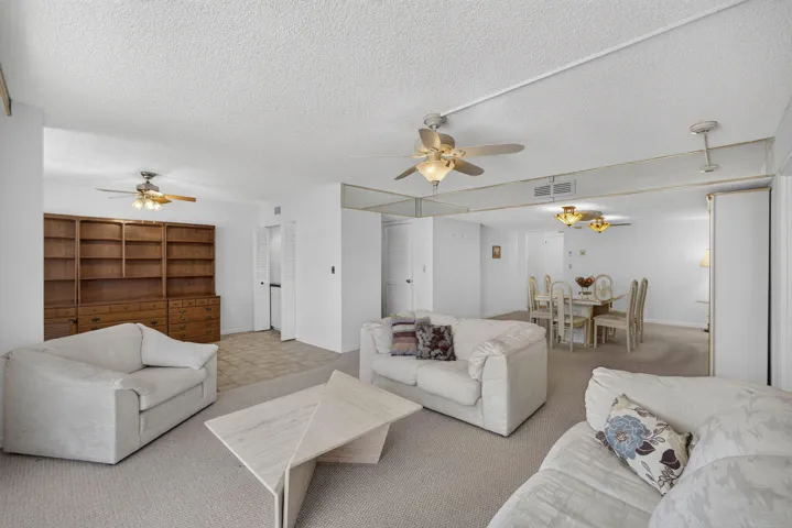 The library and extra half bath make this one of the largest units available
