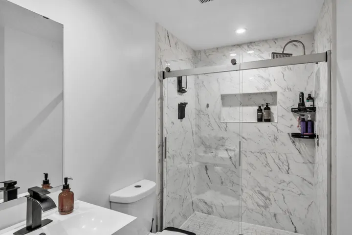 Large Walk-In Shower with Glass Enclosure