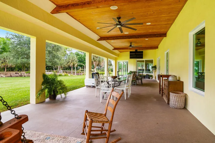 Lanai with drop down TV