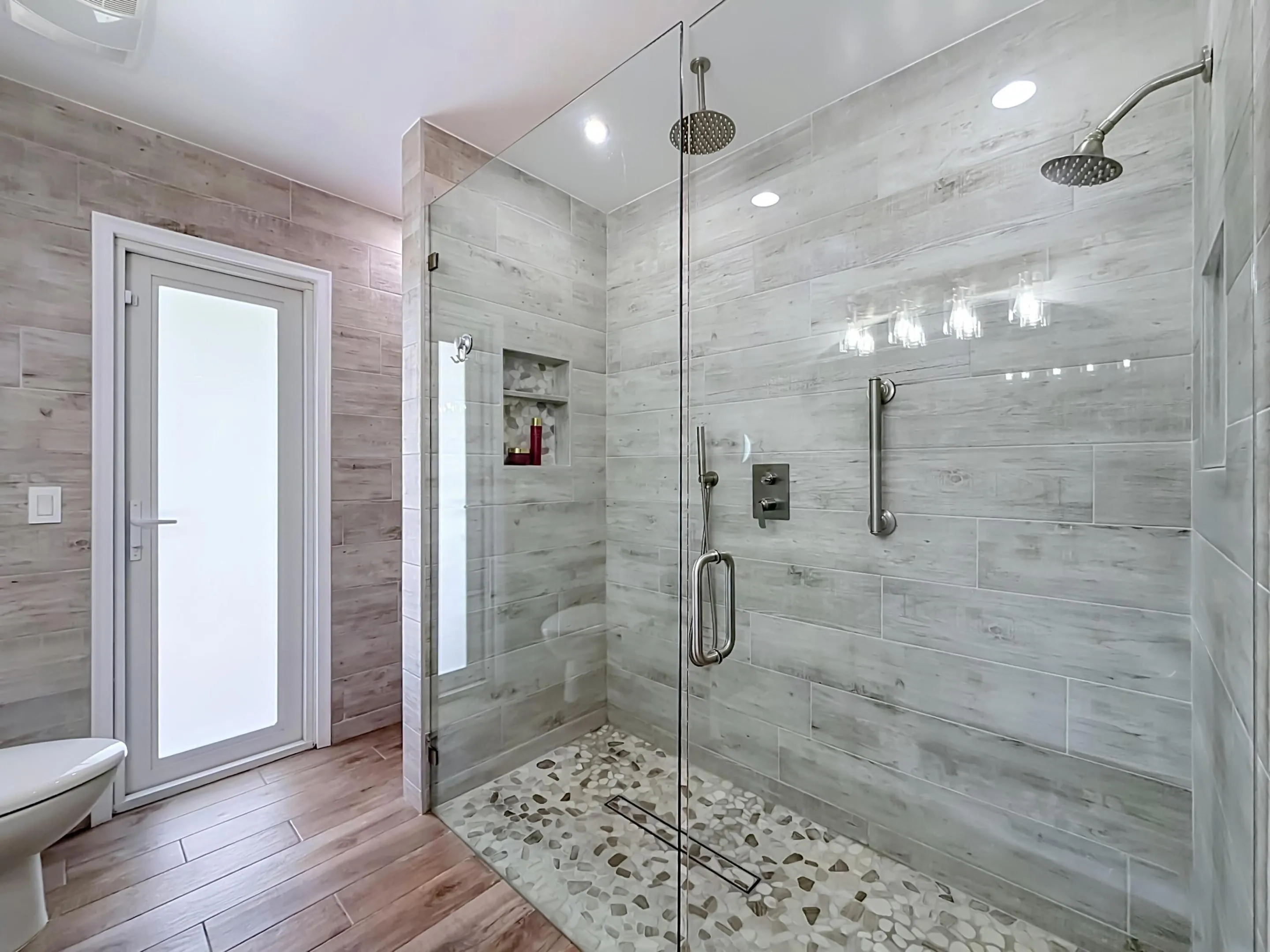 Primary remodeled shower for two