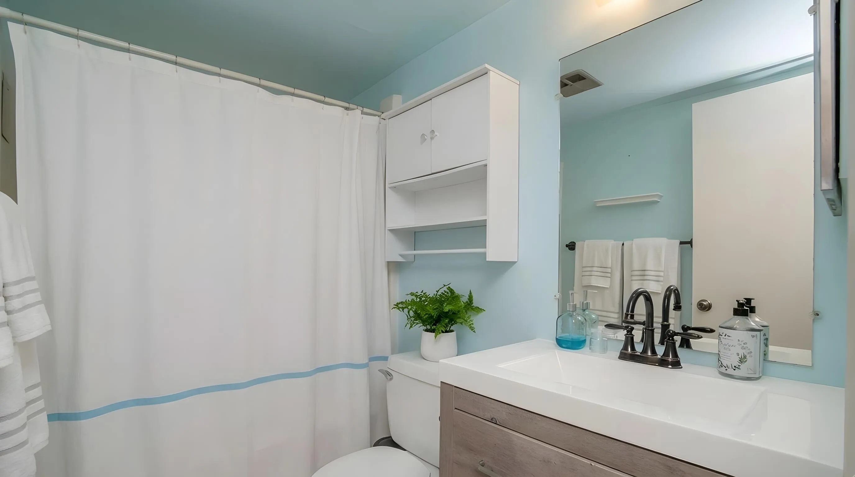Bathroom - Modern bathroom with shower tub.