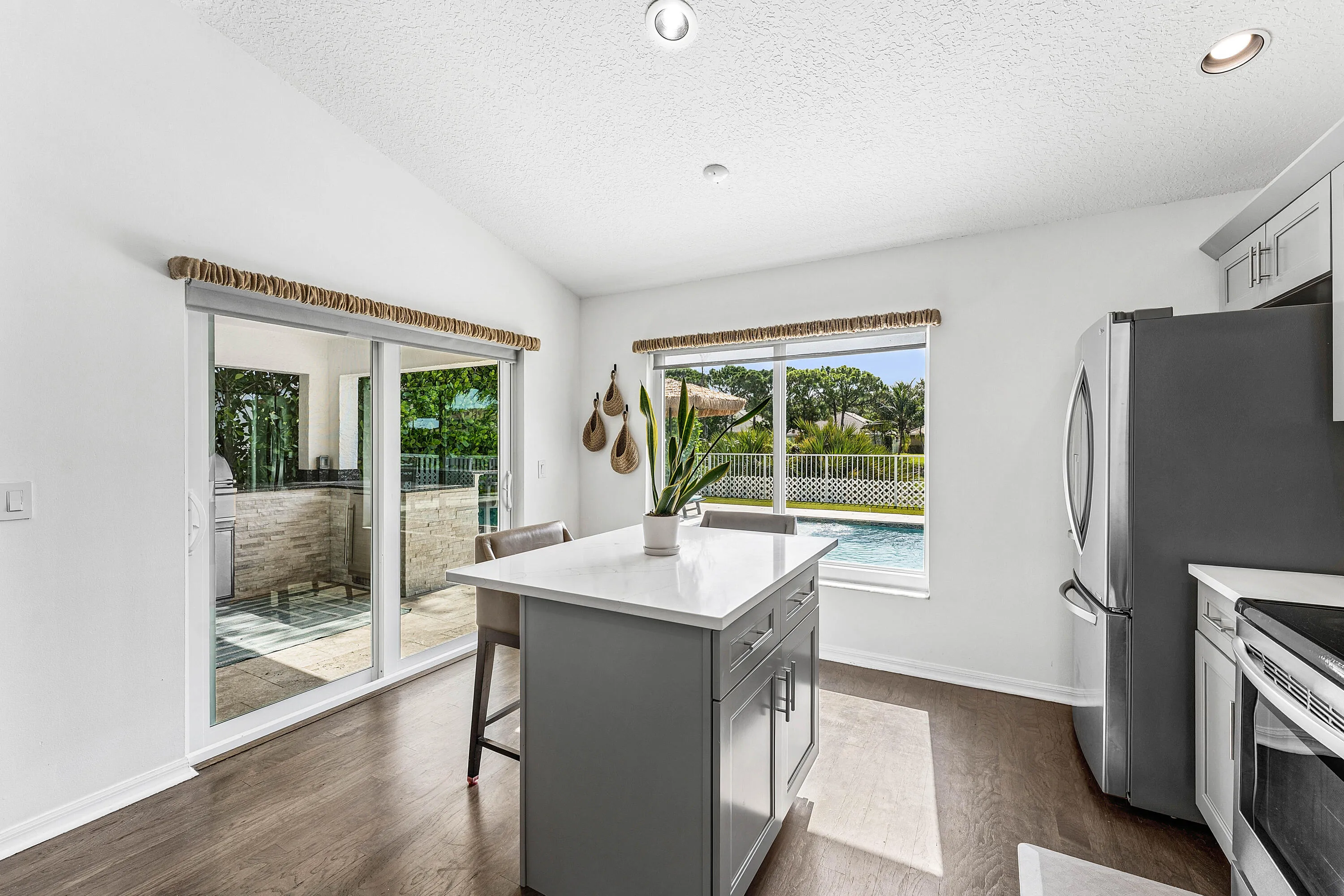 Updated kitchen with lake views