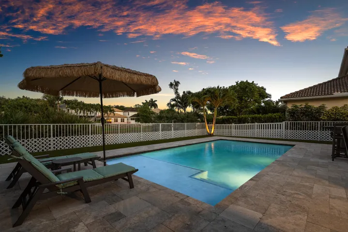 Salt chlorinated pool with lake views