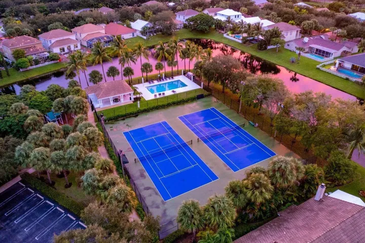 Community tennis courts and pool