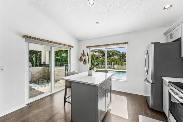 Updated kitchen with lake views