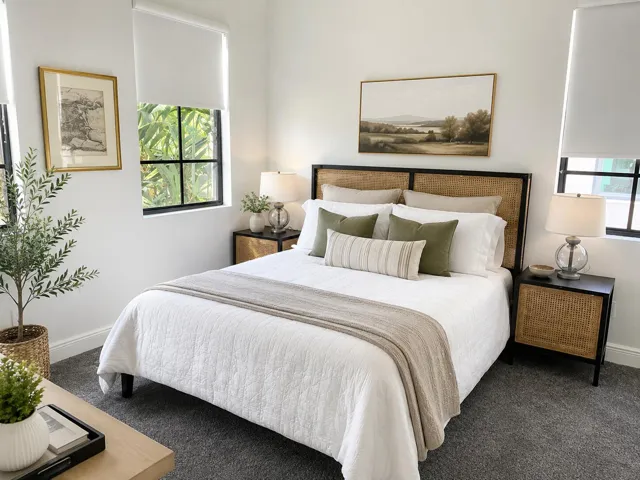 One of two Guest bedrooms with a private en-suite bath for added comfort and privacy.