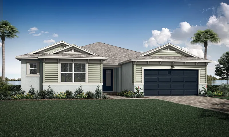 Stock photos represent builder's floorplan