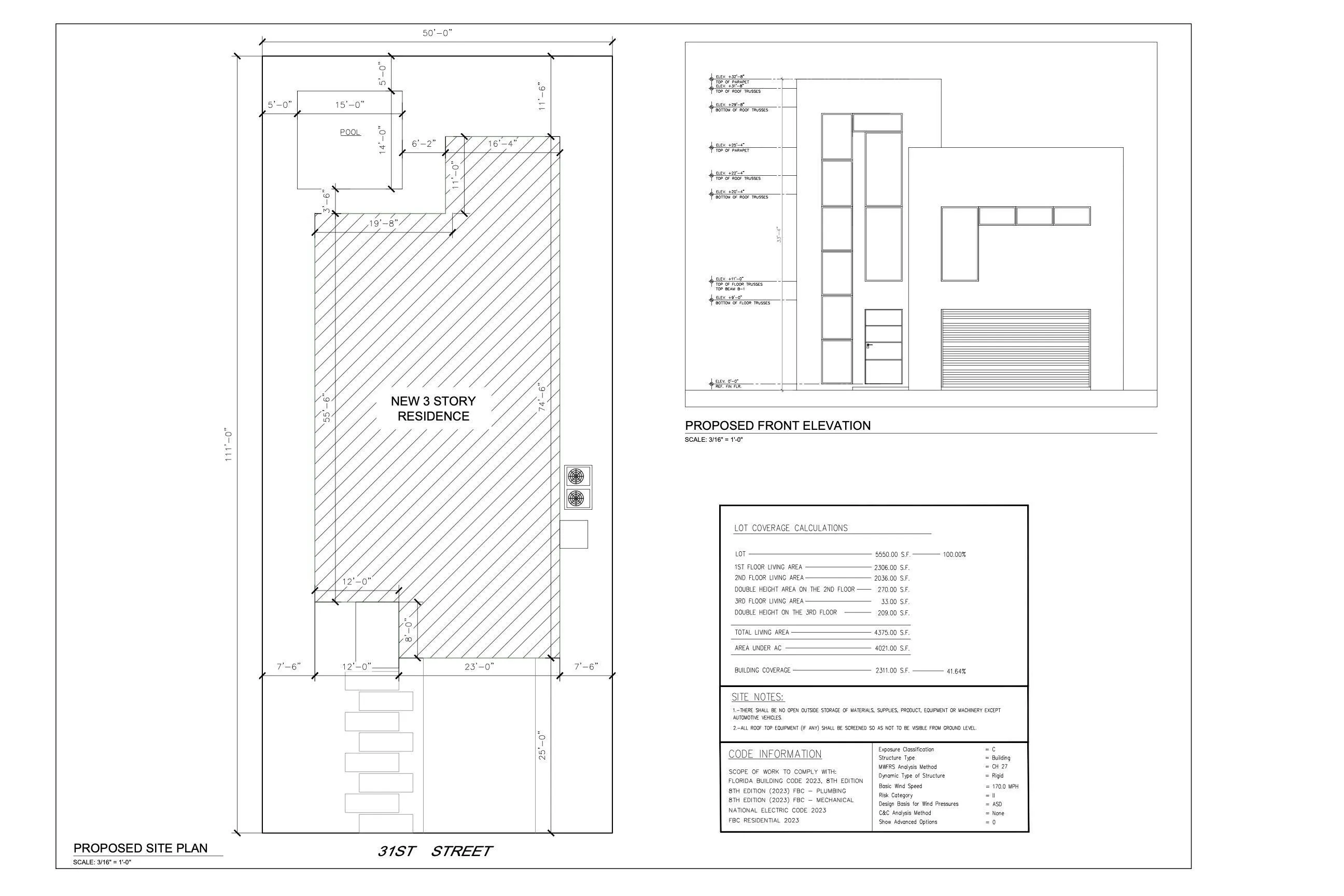 (6) ELEVATION AND SITE PLAN 244 31st St