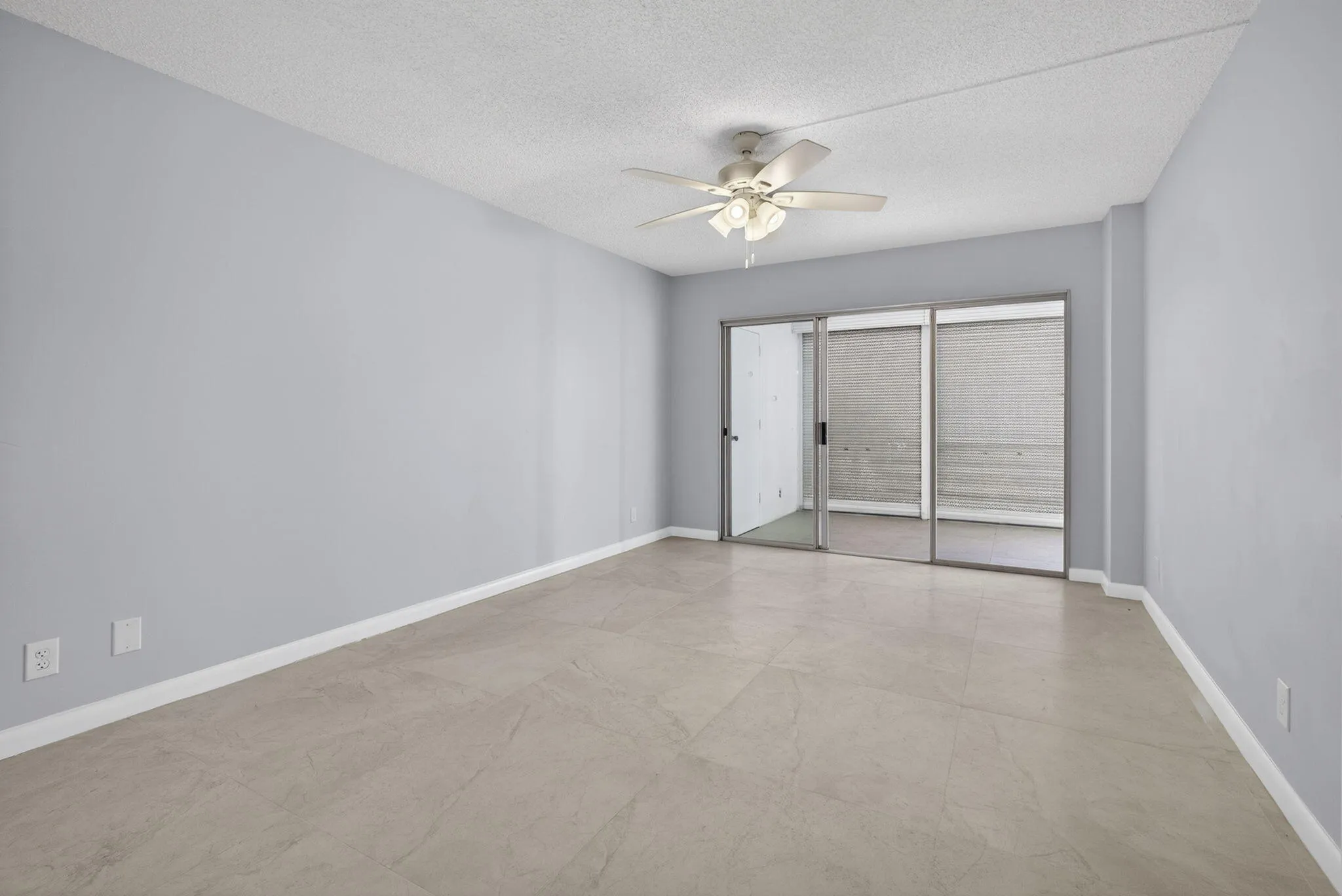 View of master bedroom from entry area