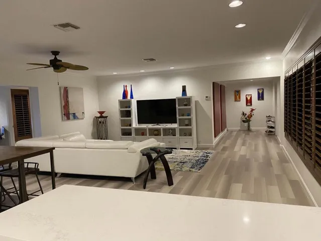living room and foyer