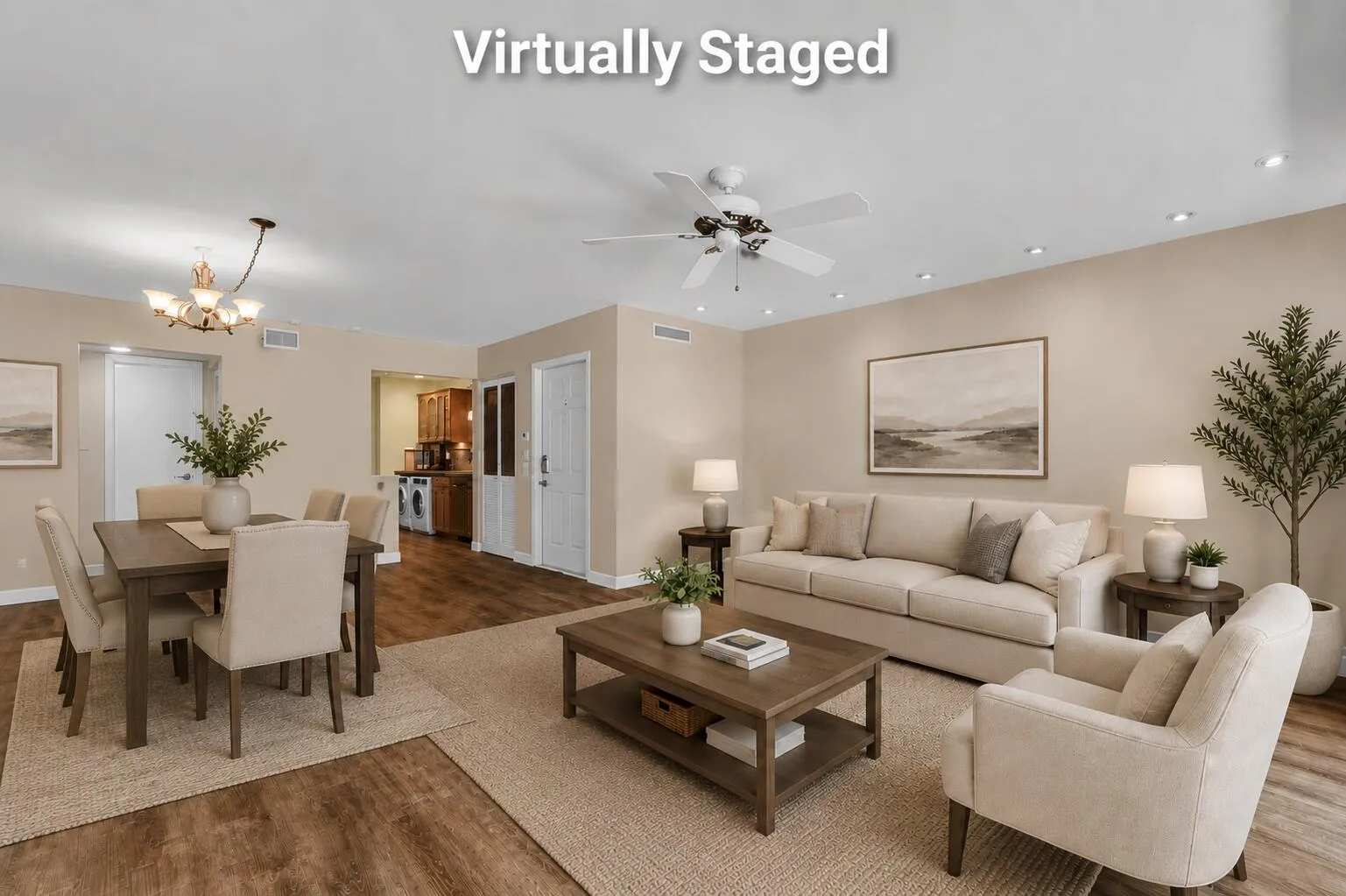 Virtually Staged Dining Area_Living Room