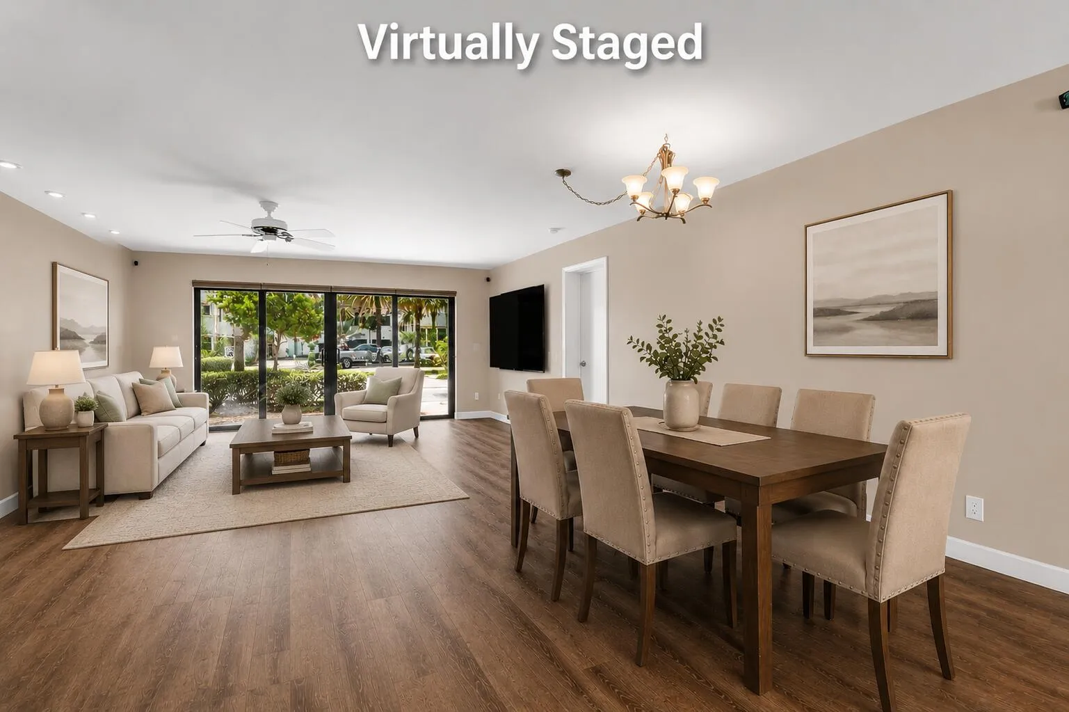 Virtually Staged Living Room_Dining Area
