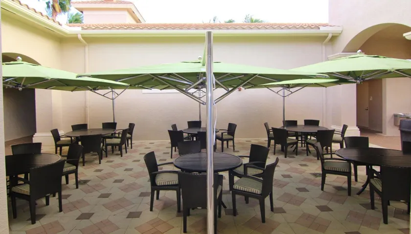 Dining under the umbrellas so much fun