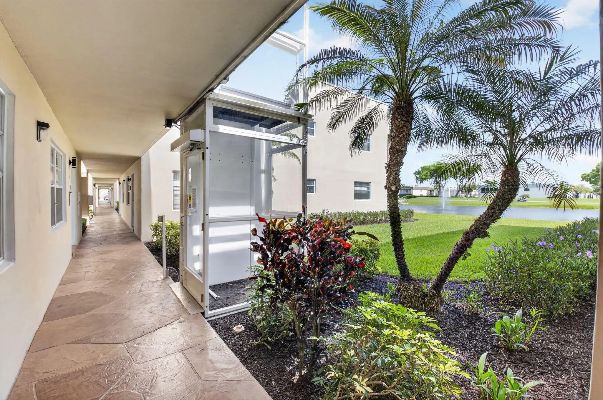 Accessibility meets convenience with an exterior elevator lift.