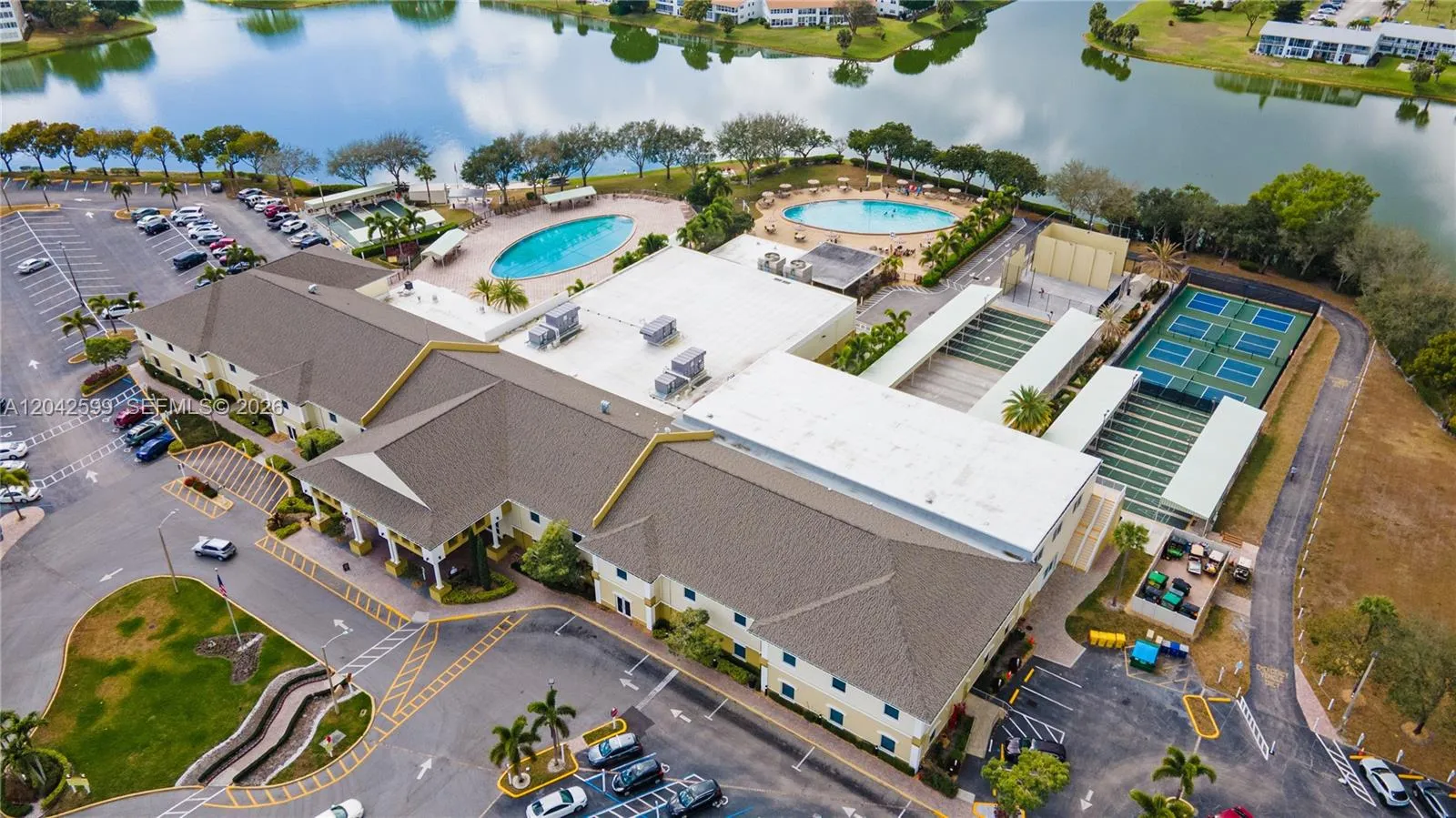Two pools, tennis courts, four tennis courts, resort-style amenities for 55+ living