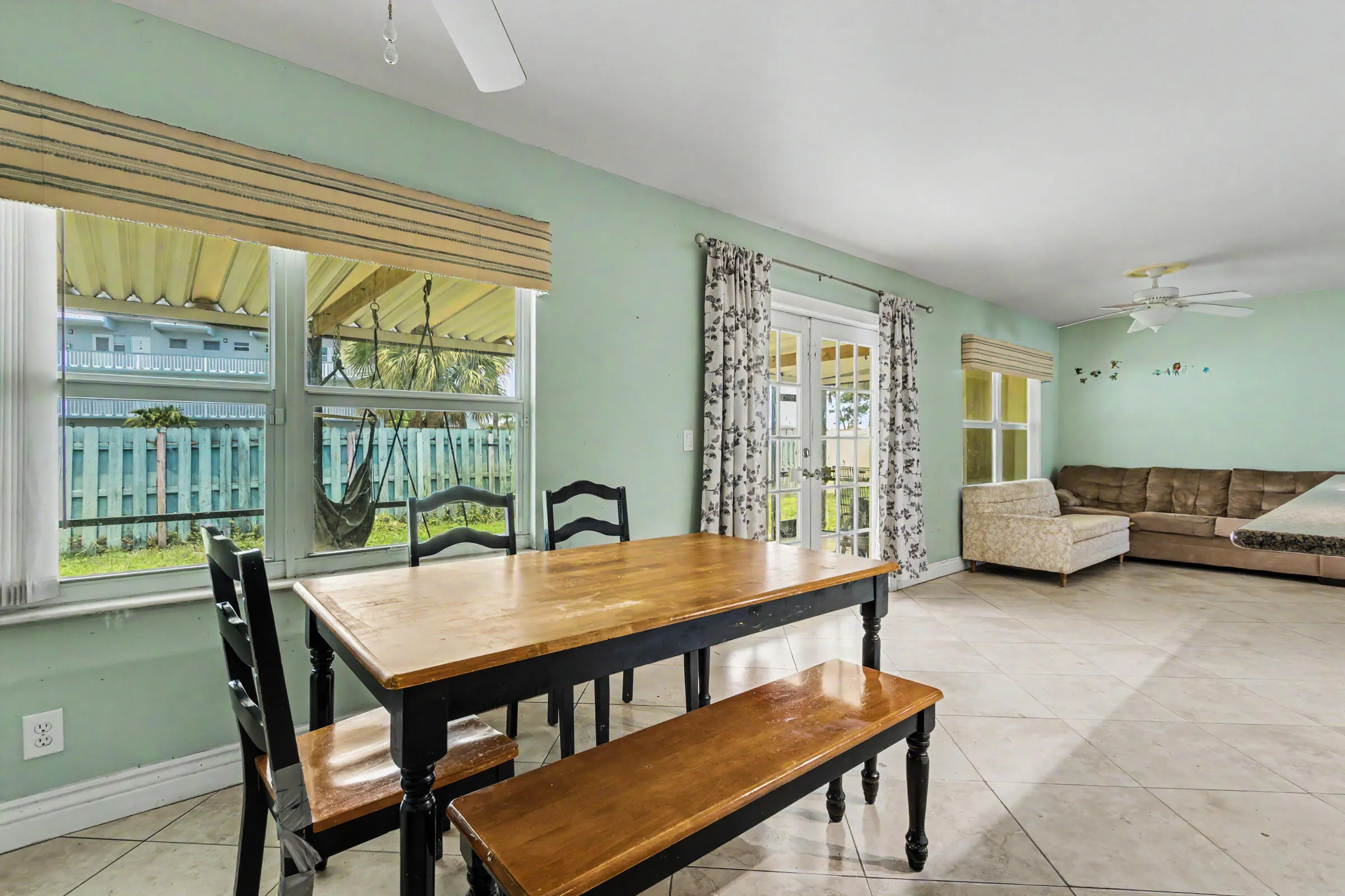 Secondary living space at the rear of the house