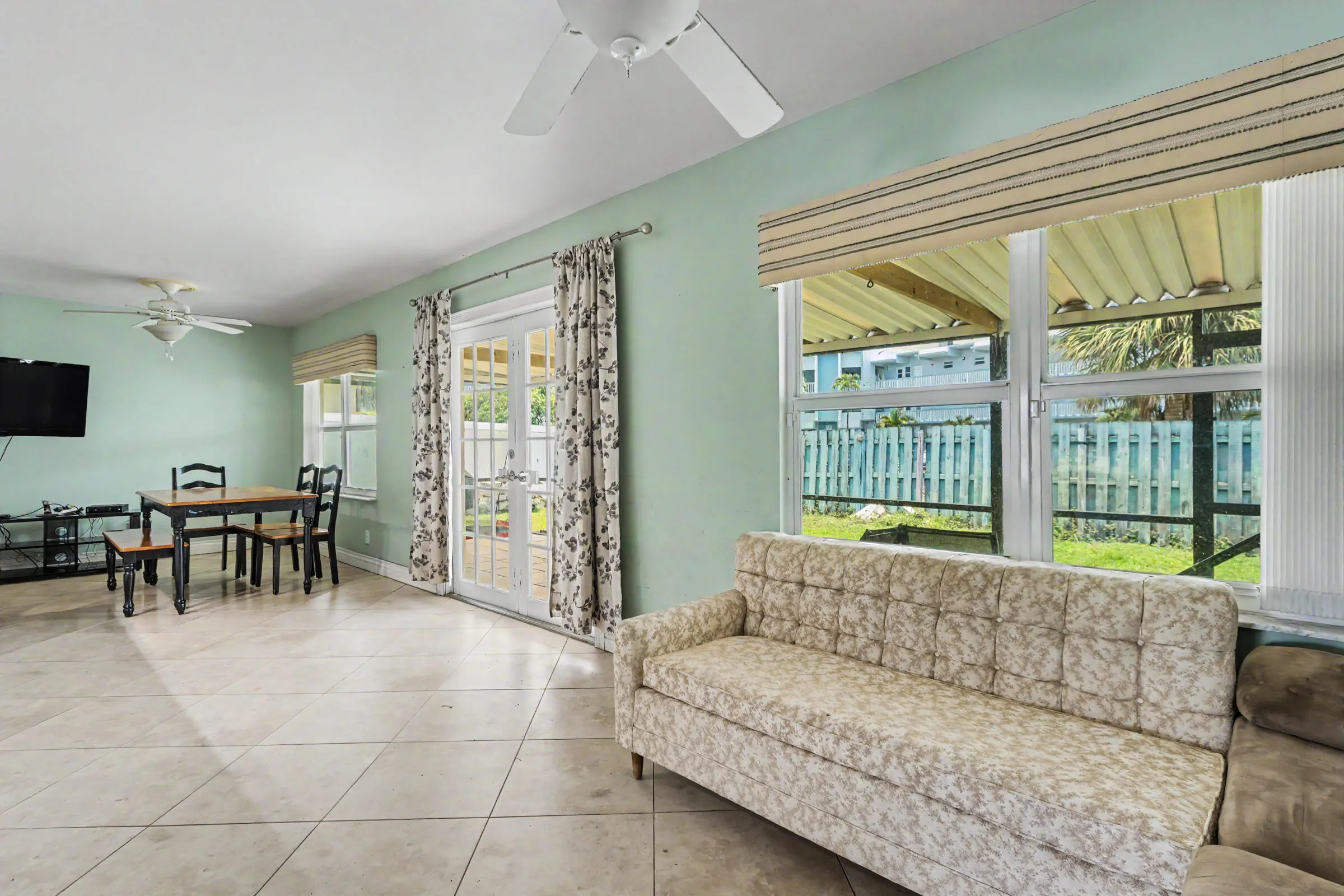 Secondary living space at the rear of the house
