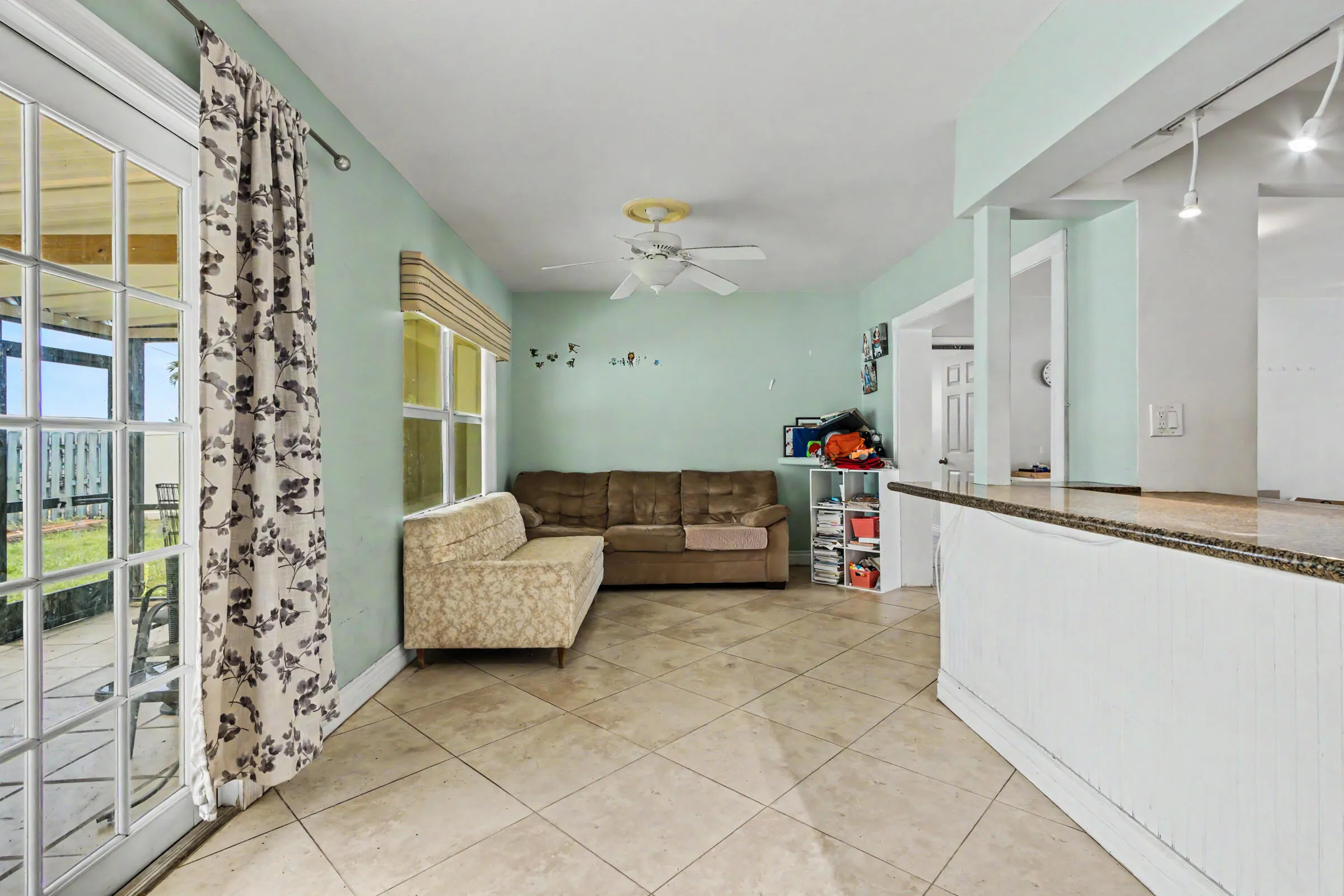 Secondary living space at the rear of the house