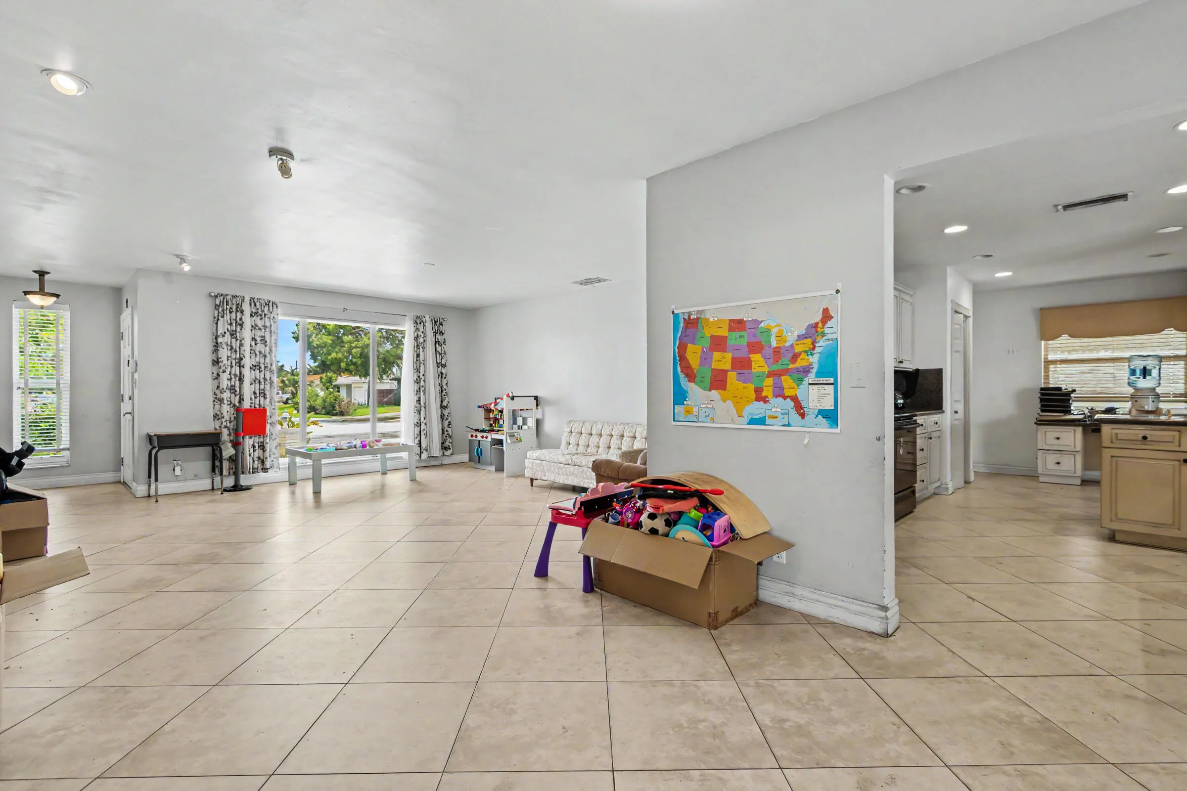 Dining space and living space