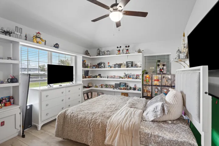 Den/office with built in shelving