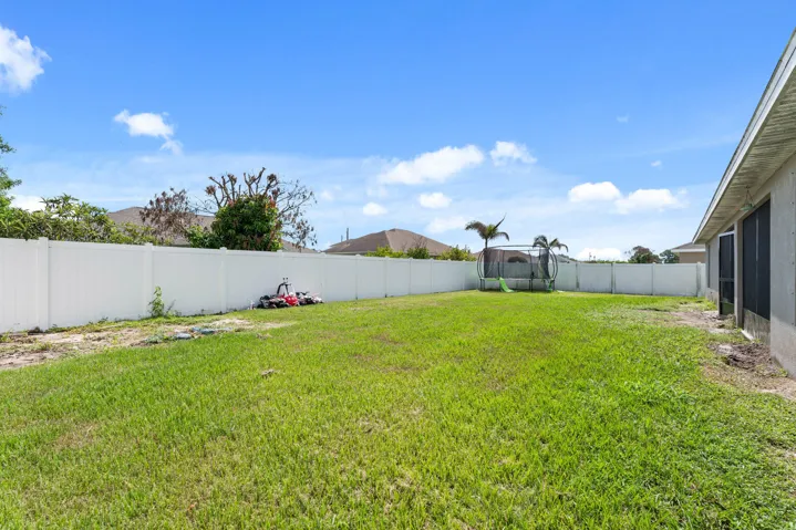 Fenced in back yard