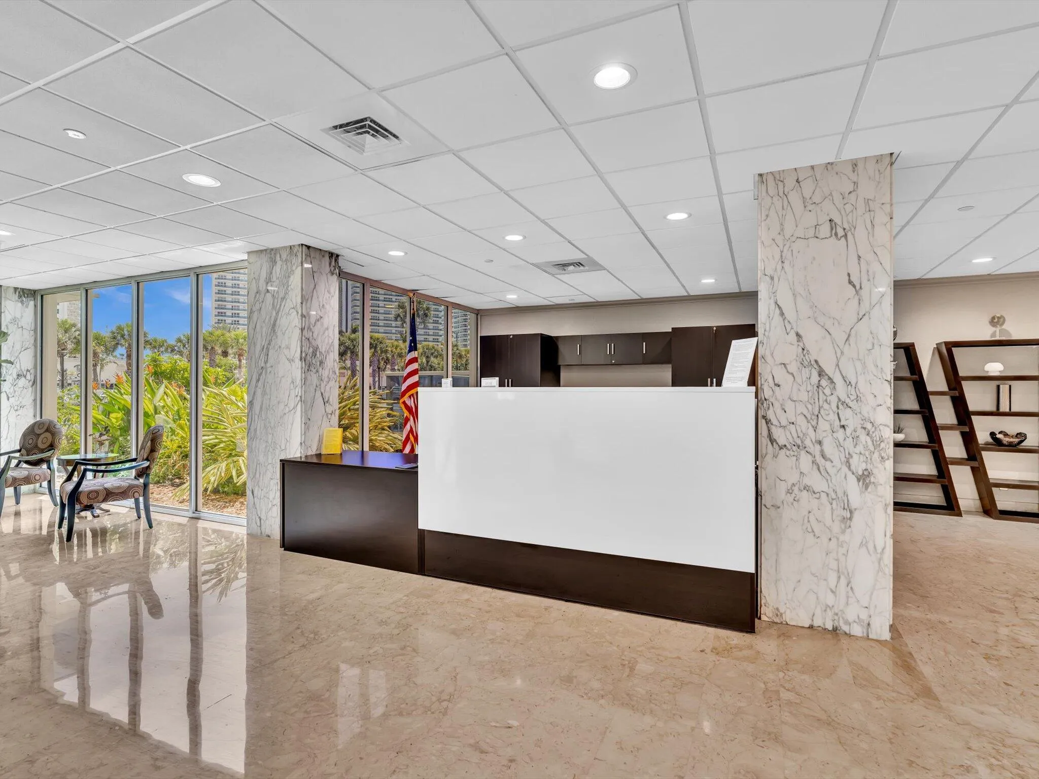 Concierge desk in lobby