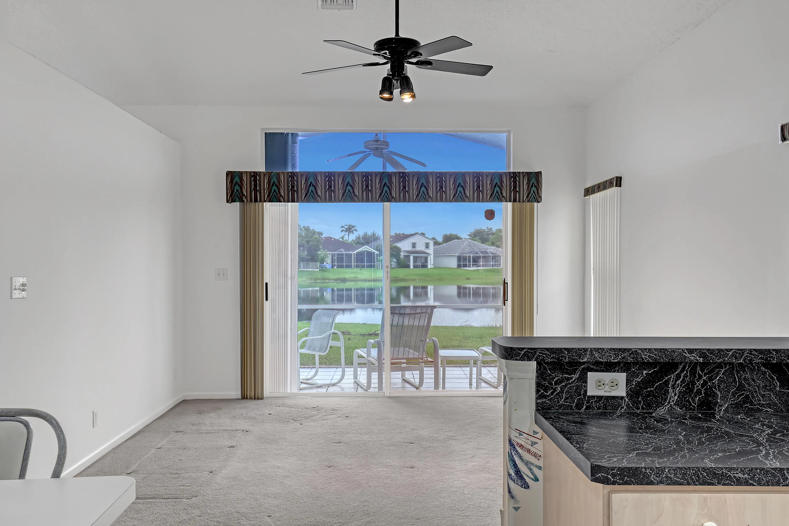 Family room with beautiful lake views