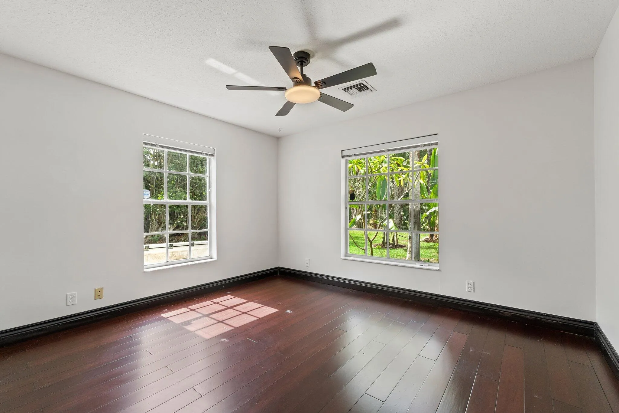 Bedroom with garden views