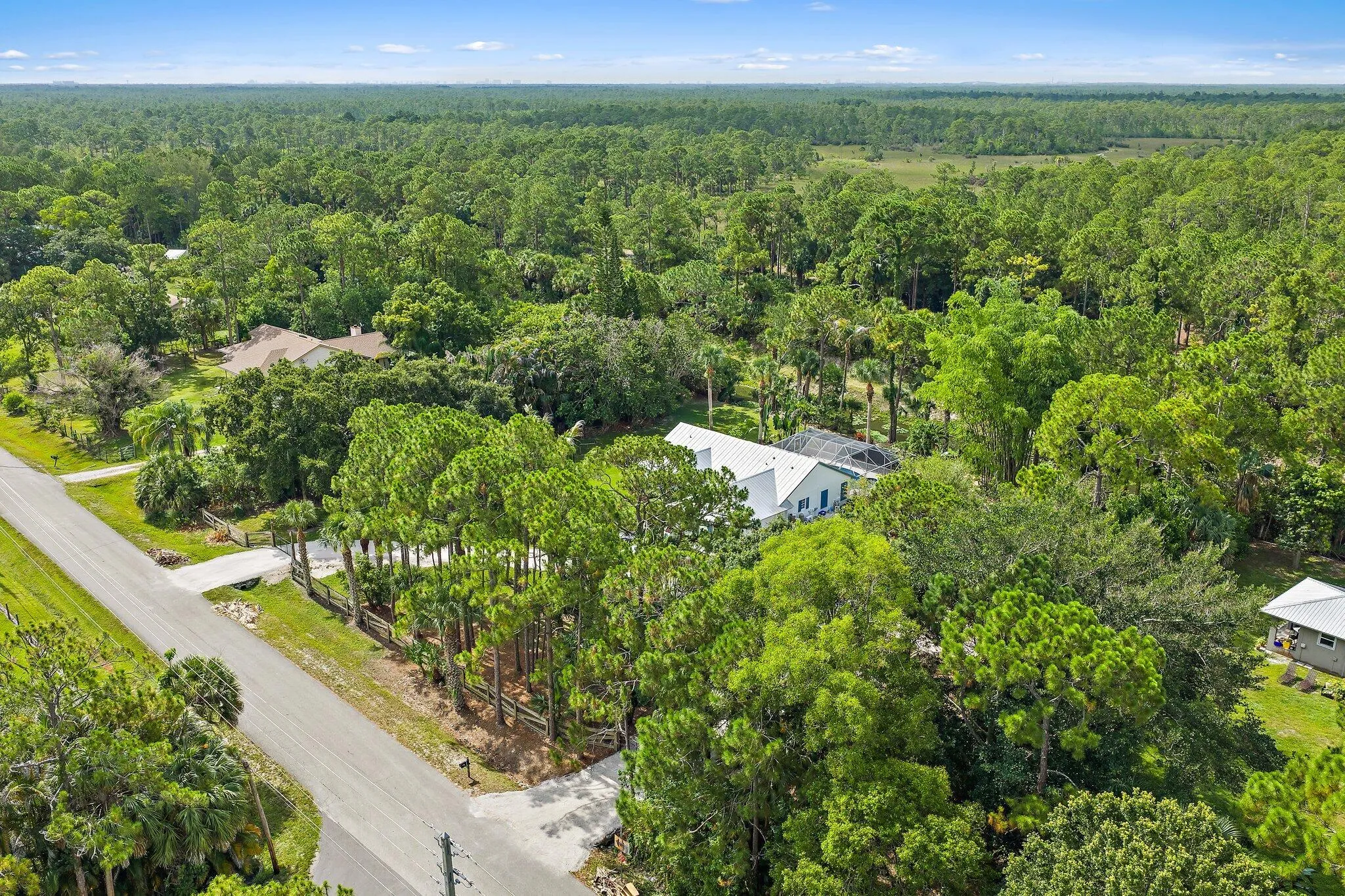 Aerial view of the property