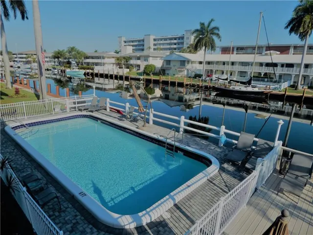 Water and pool view from the unit