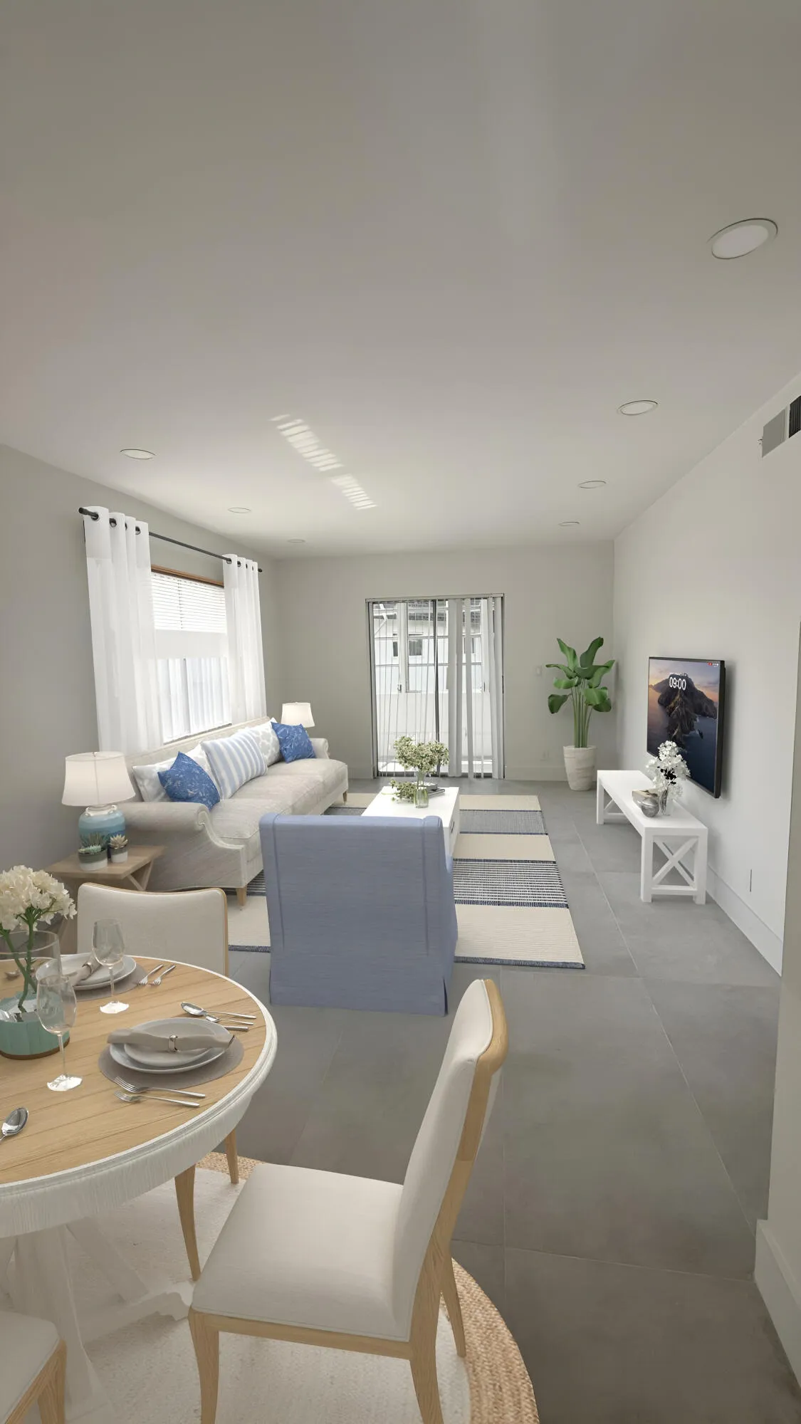 View of staged Dining and Living room