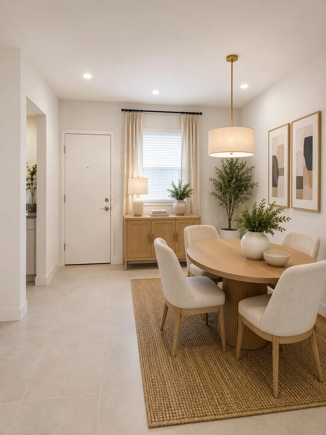 Staged picture of the dining room