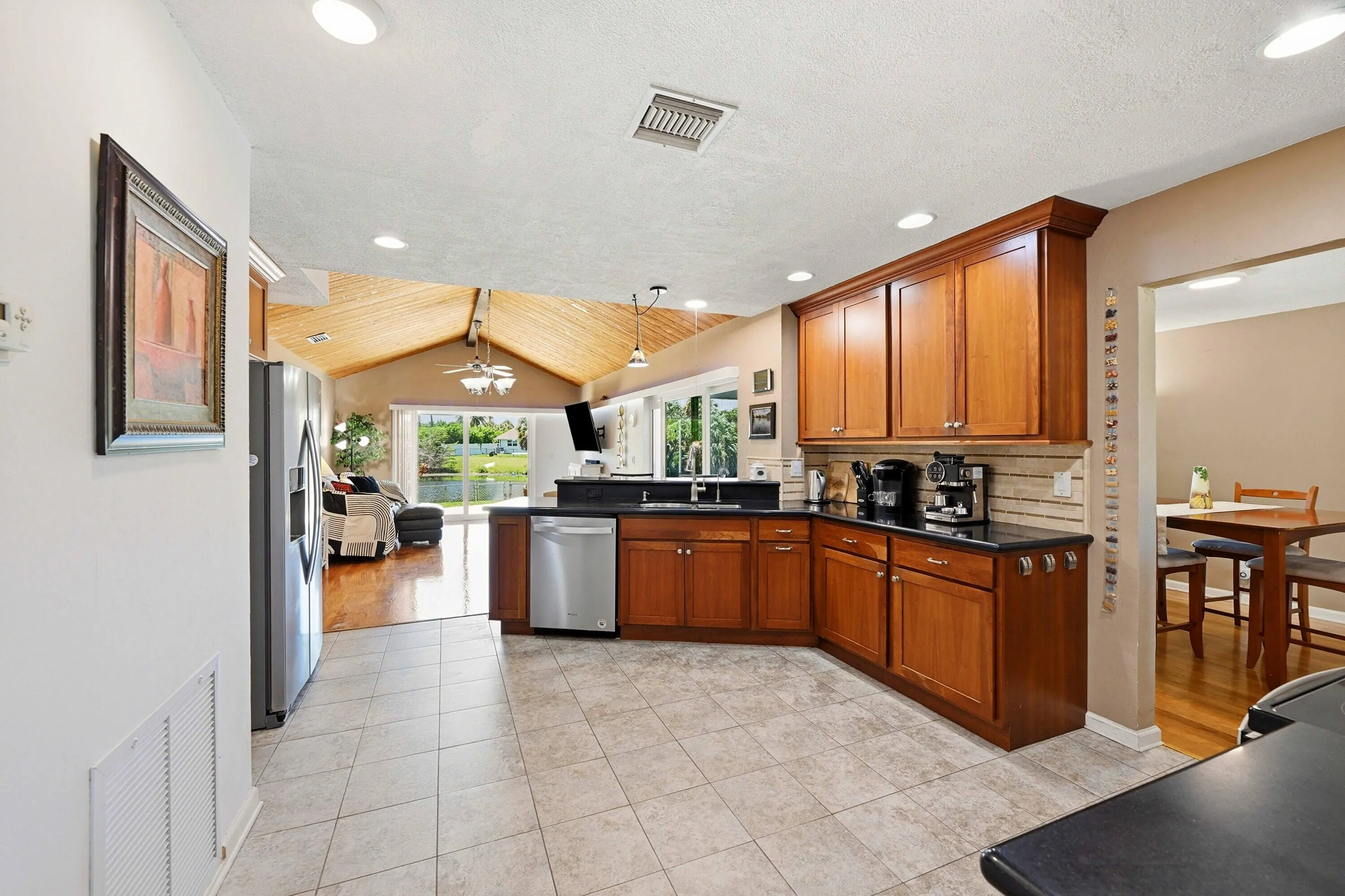 Kitchen - Cedar Cabinets, Black Granite, New SS Appliances