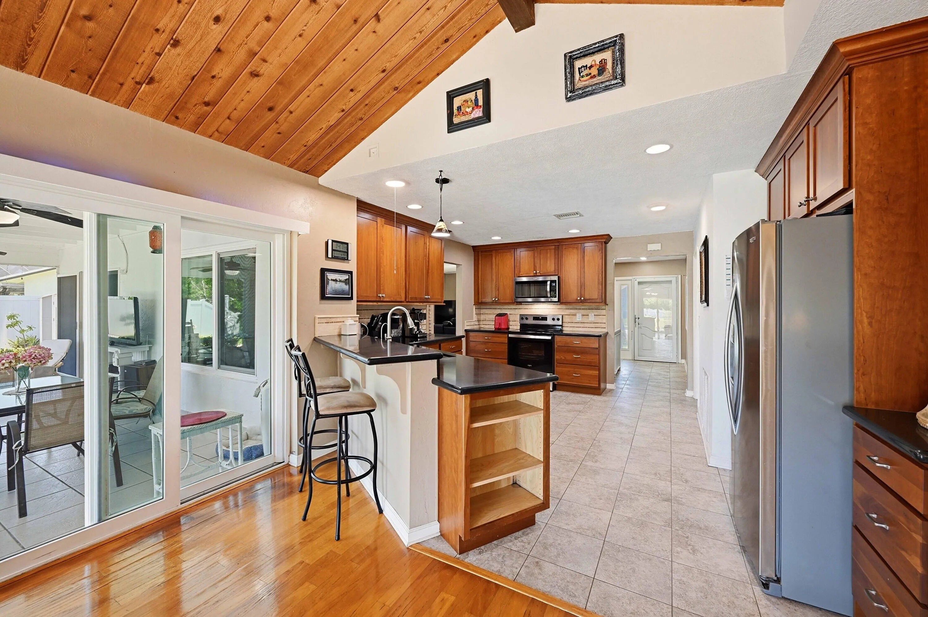 View of Kitchen from Den