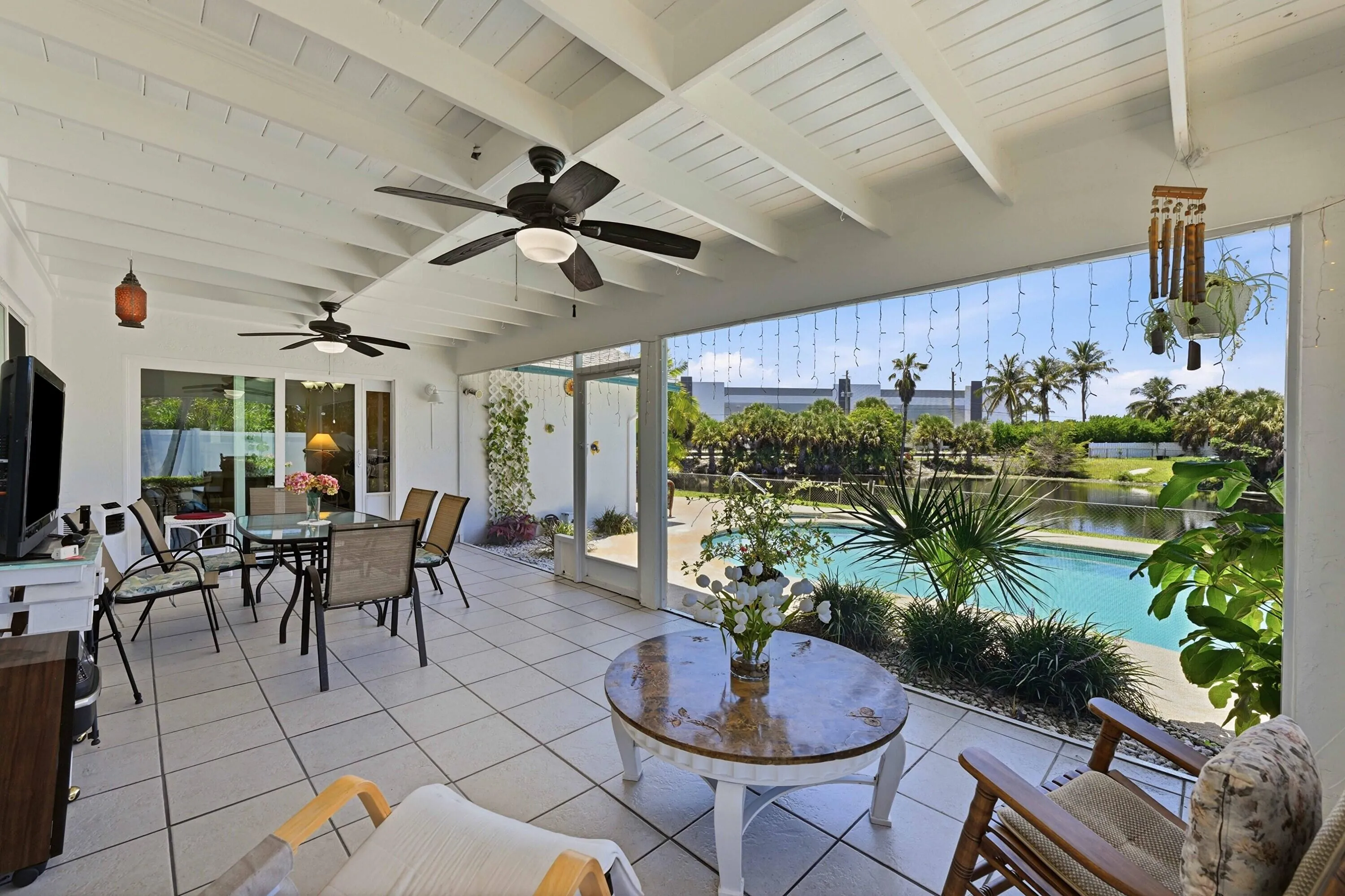 Screened in and covered patio