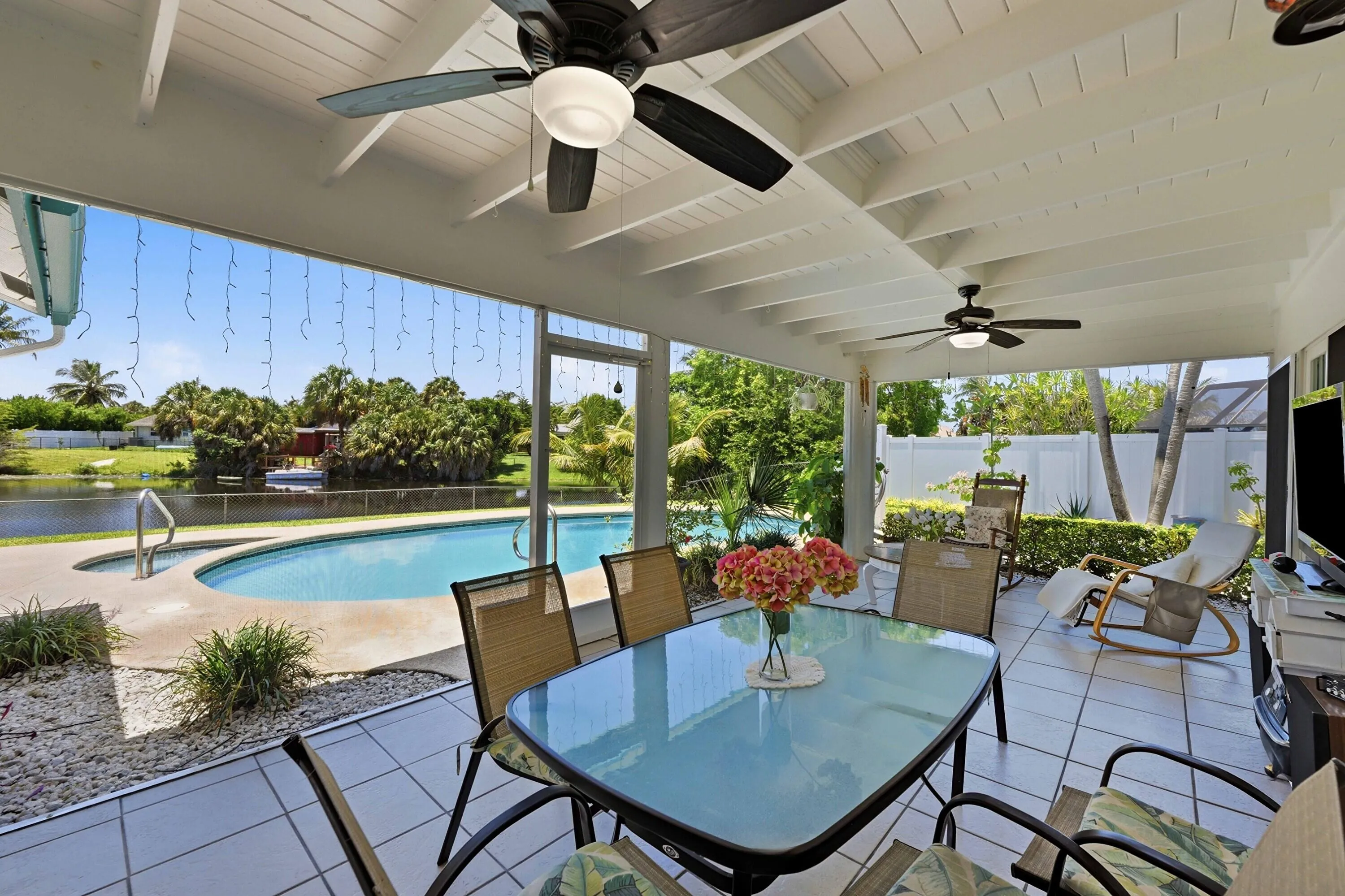 Screened in and covered patio