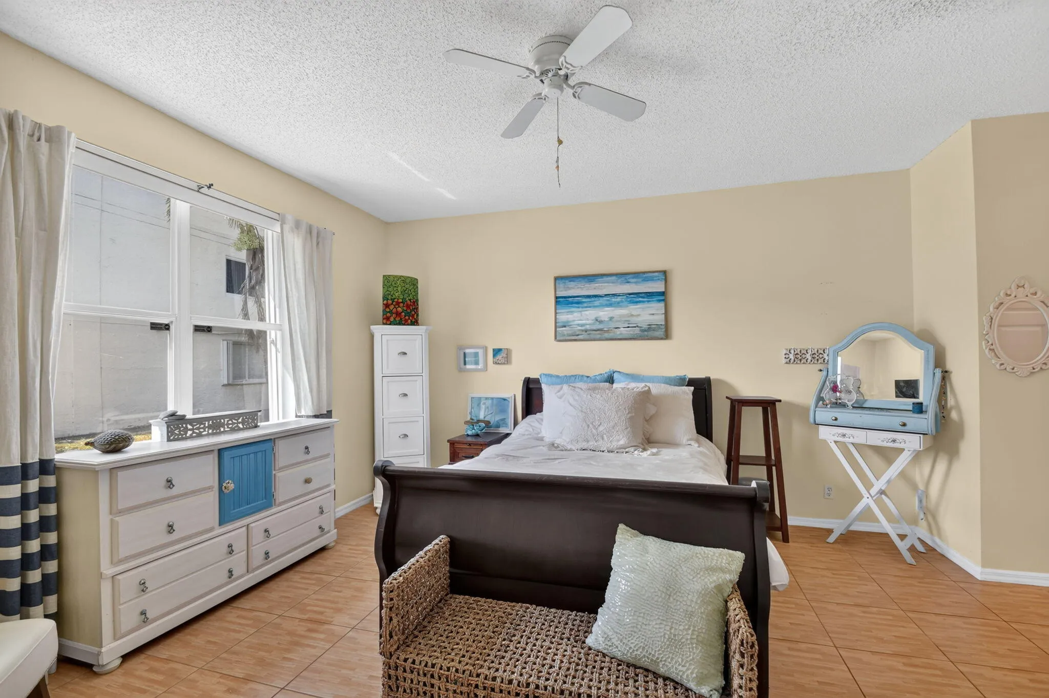 Large room with two closets and lake view