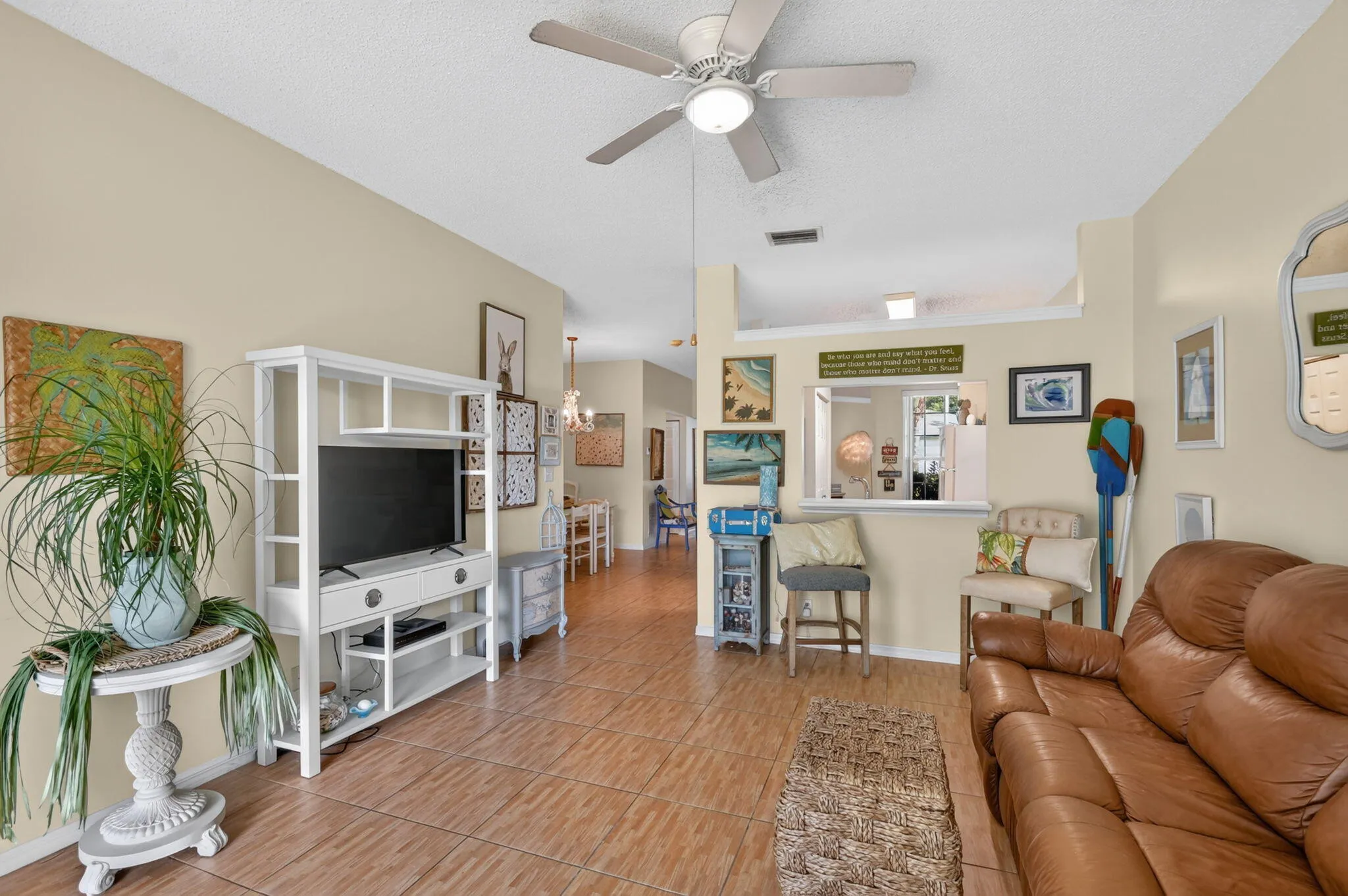 Living room, open to dining and kitchen
