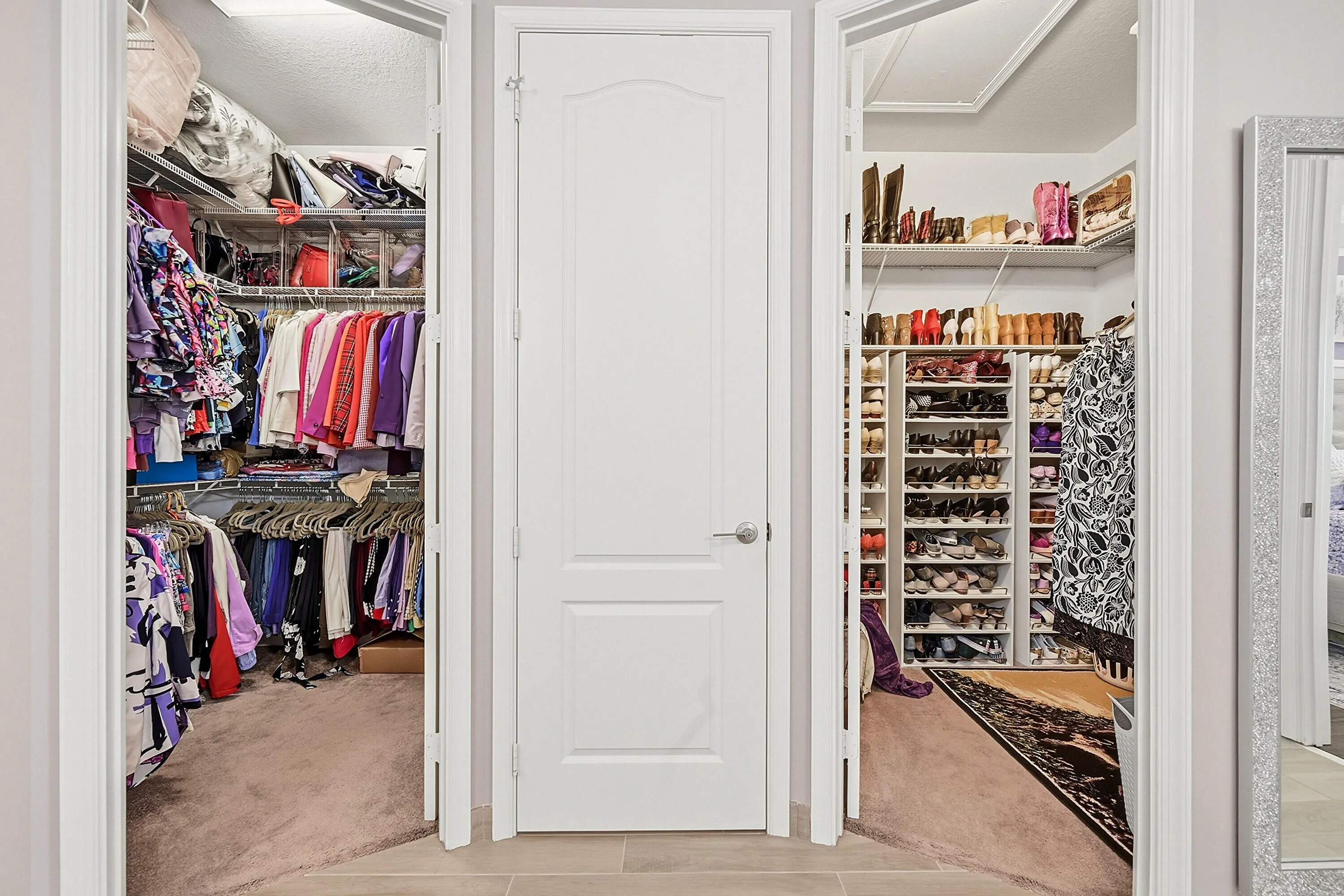 Double walk-in closet