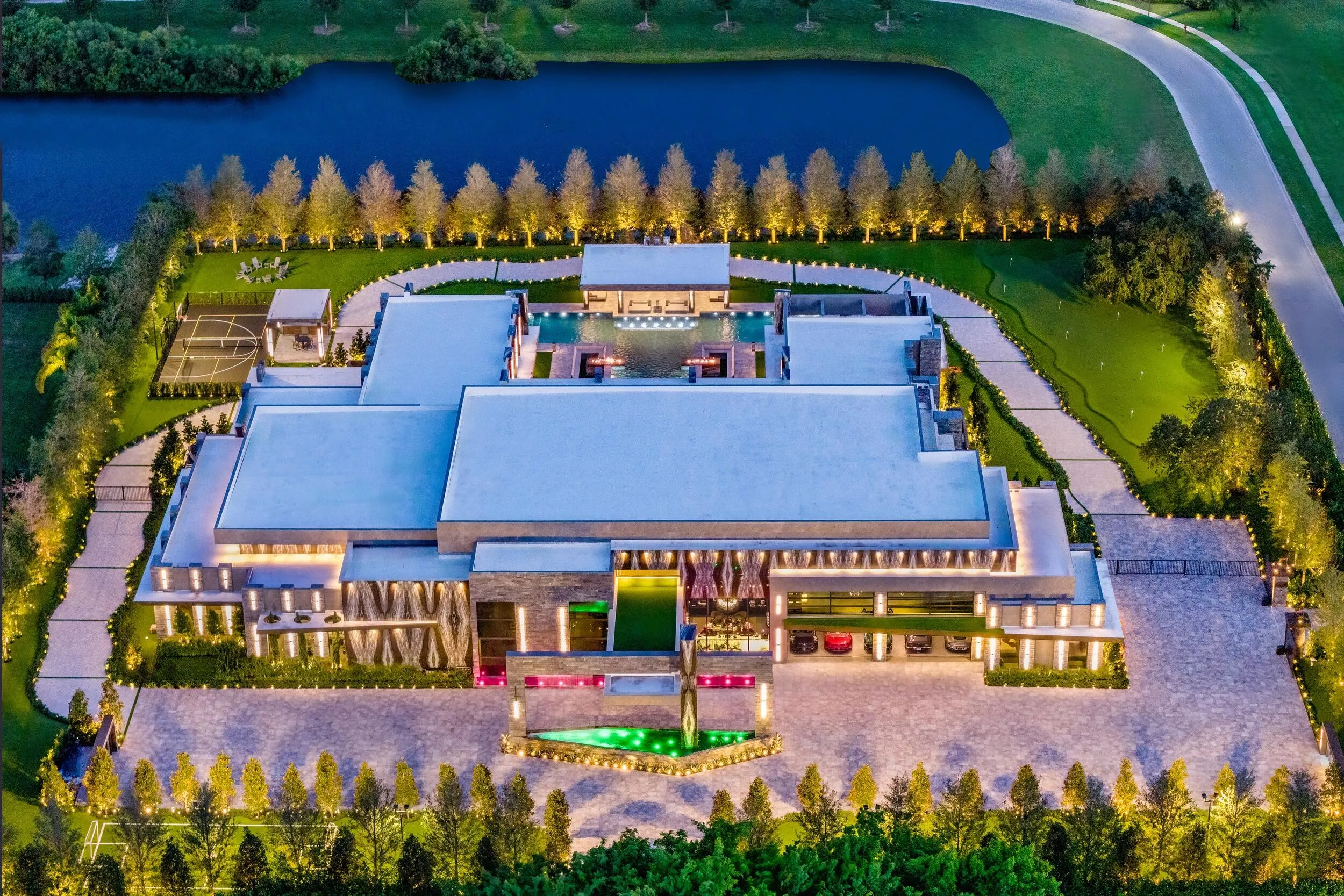 Villa Skyfall Twilight Aerial