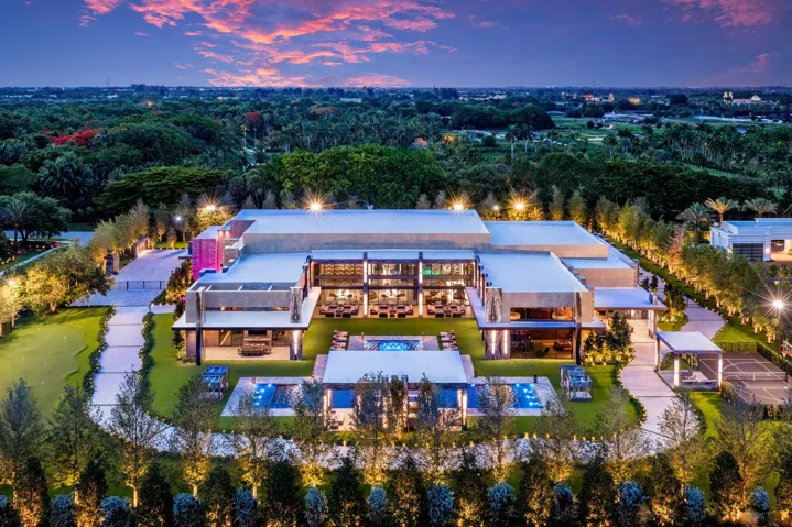 Villa Skyfall Twilight Aerial