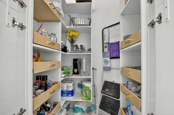 Walk in Pantry with Pullouts and Custom Shelving