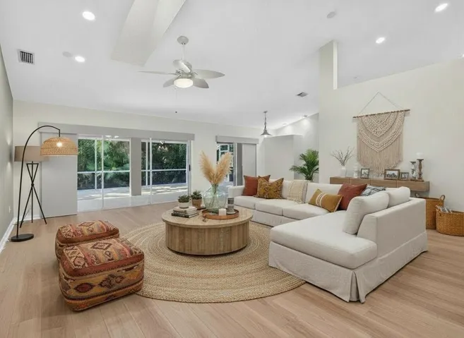 family room virtually staged
