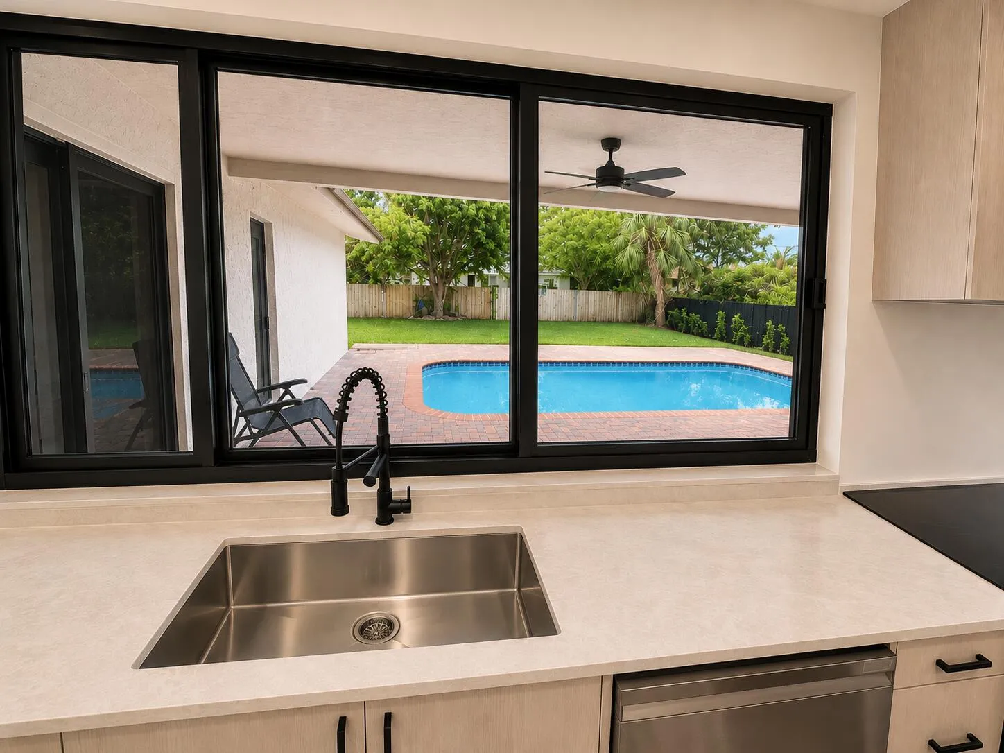 Kitchen Pool view