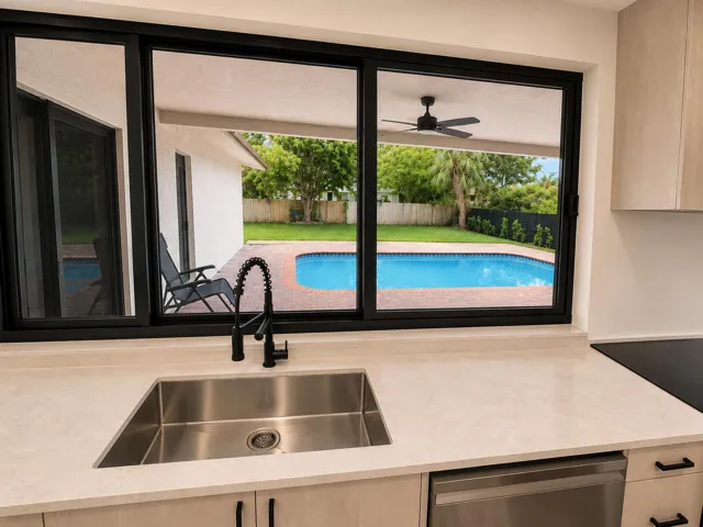 Kitchen Pool view