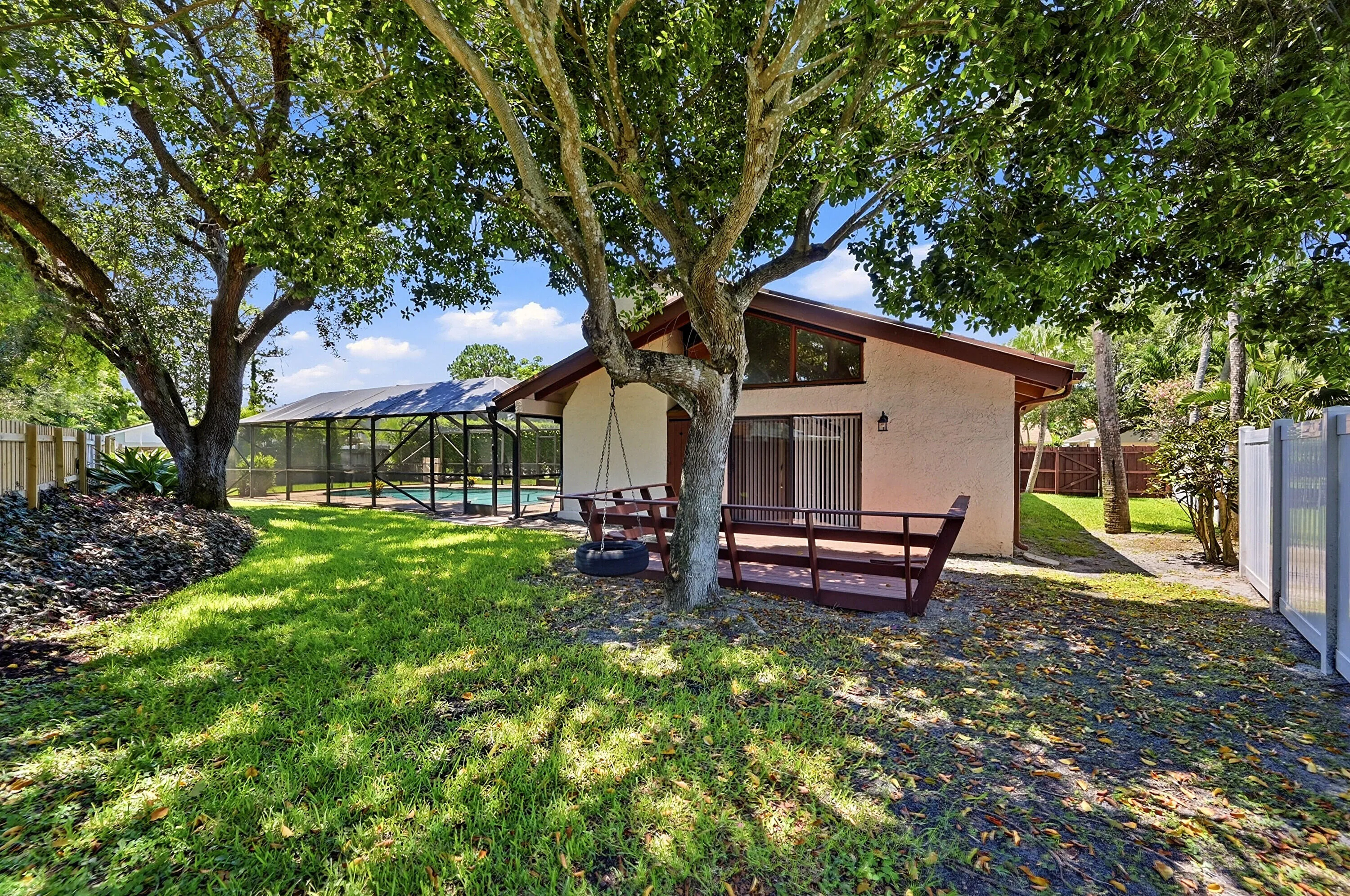 Looking towards Master bedroom with wooden deck