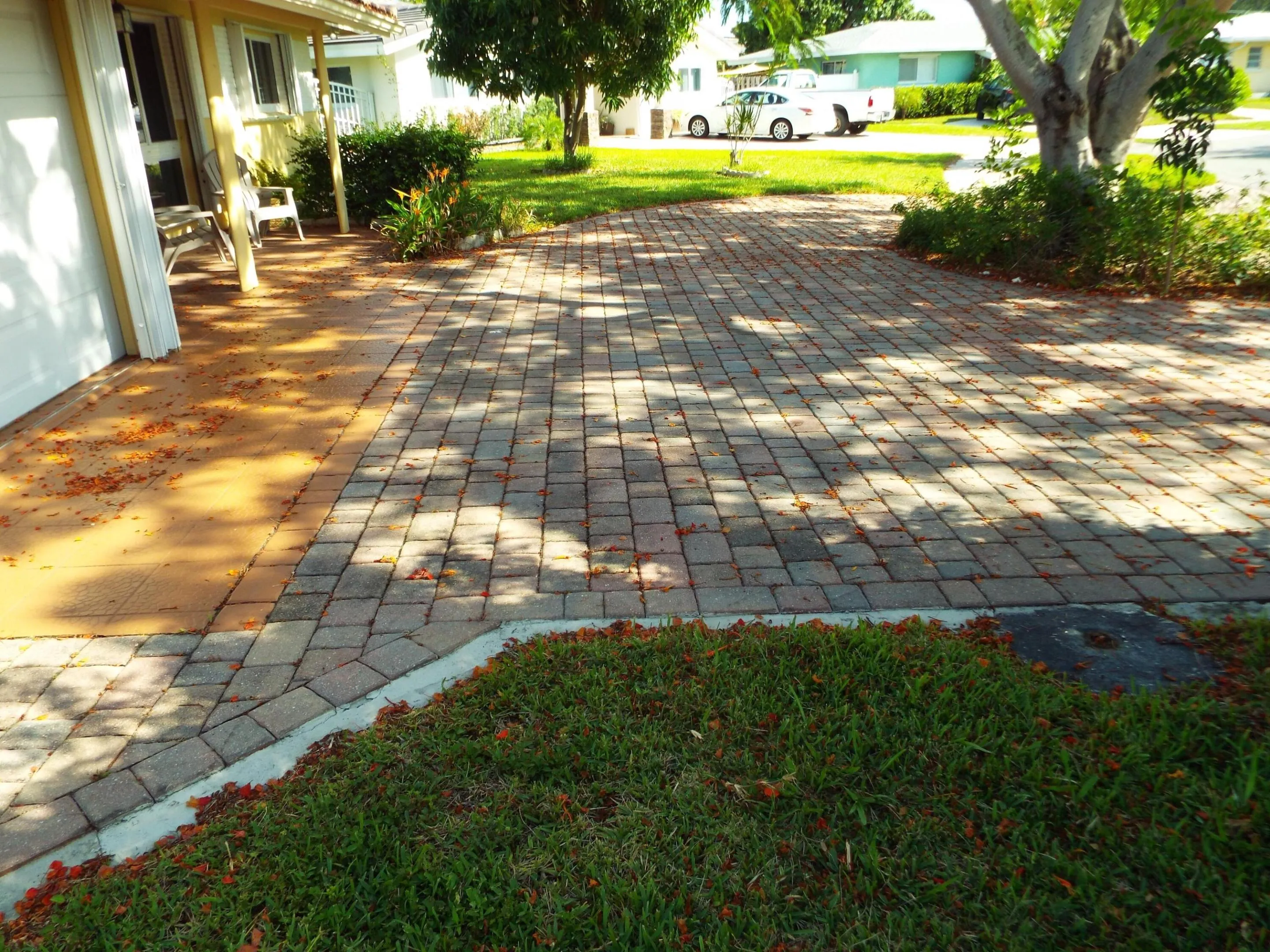 front with brick pavers