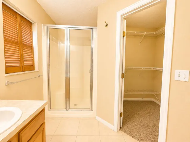 master bathroom looking at shower and closet
